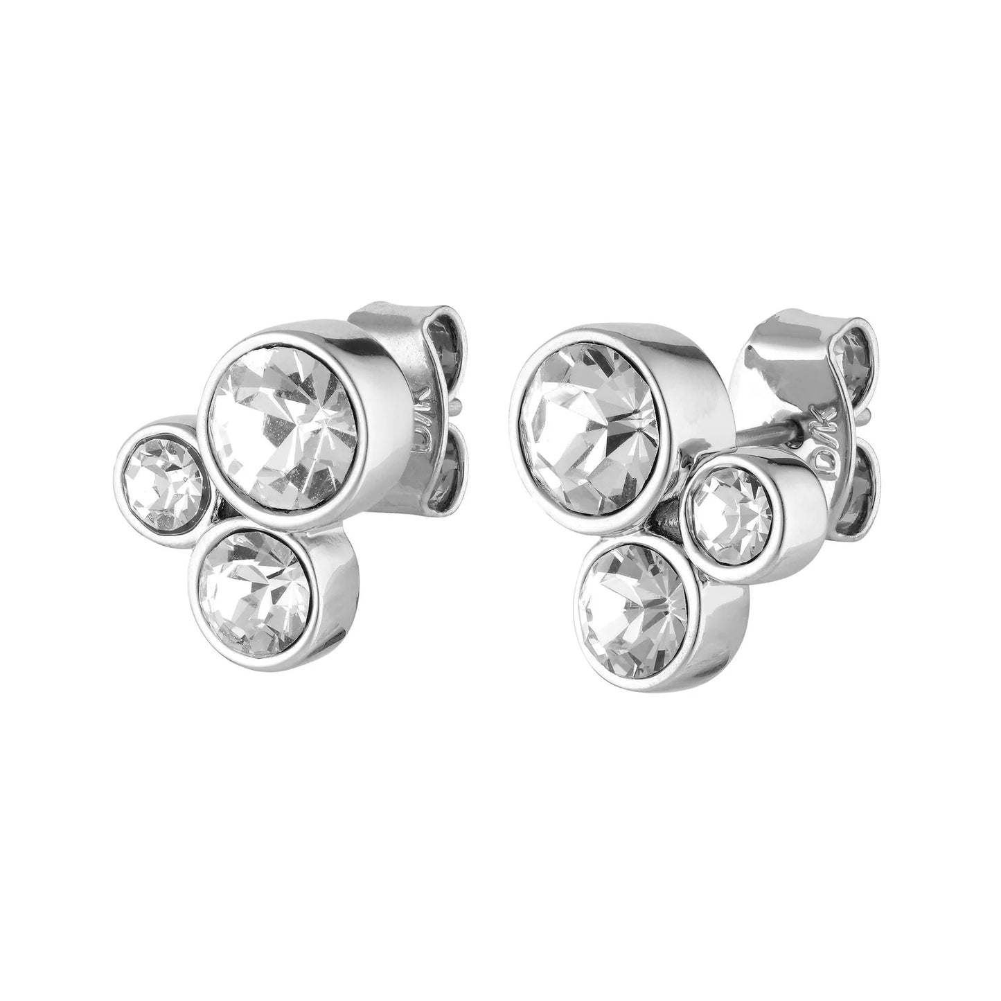 AKI SHINY SILVER CRYSTAL EARRINGS