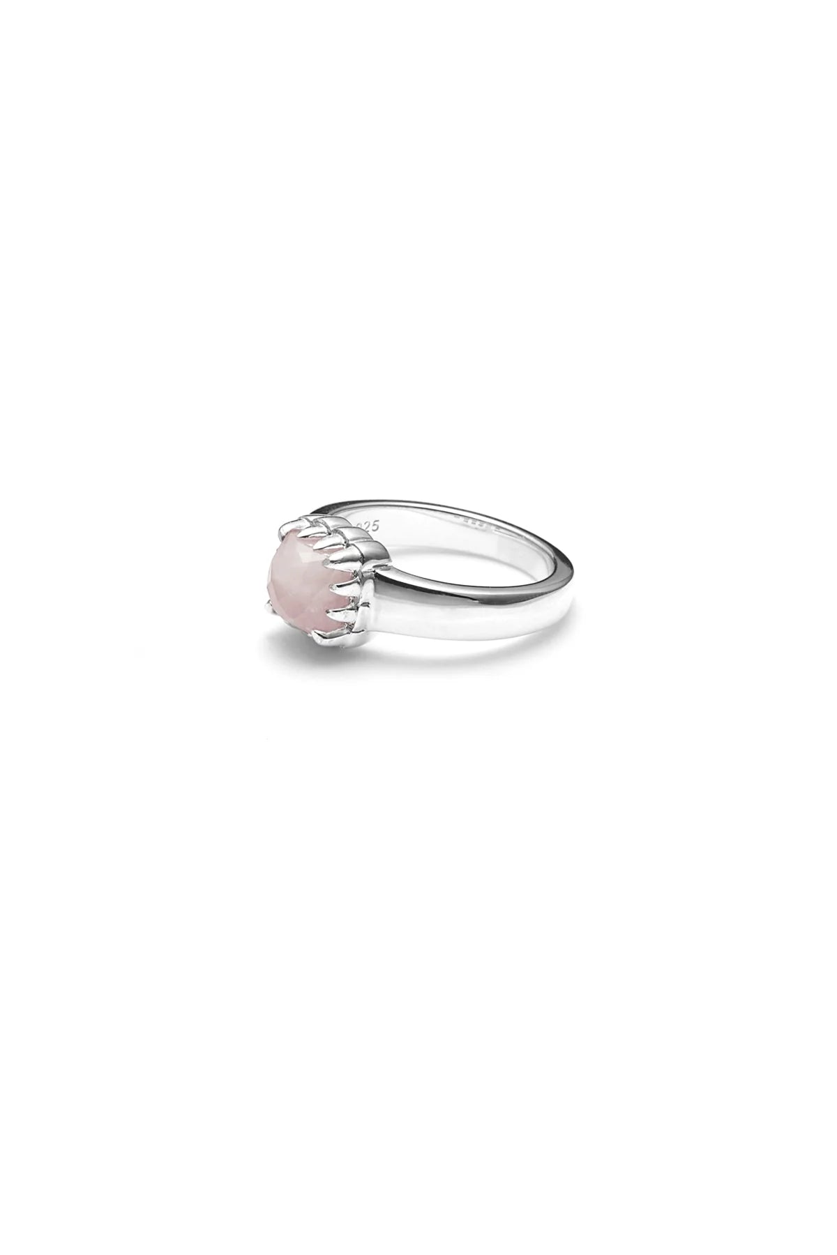 BABY CLAW RING ROSE QUARTZ