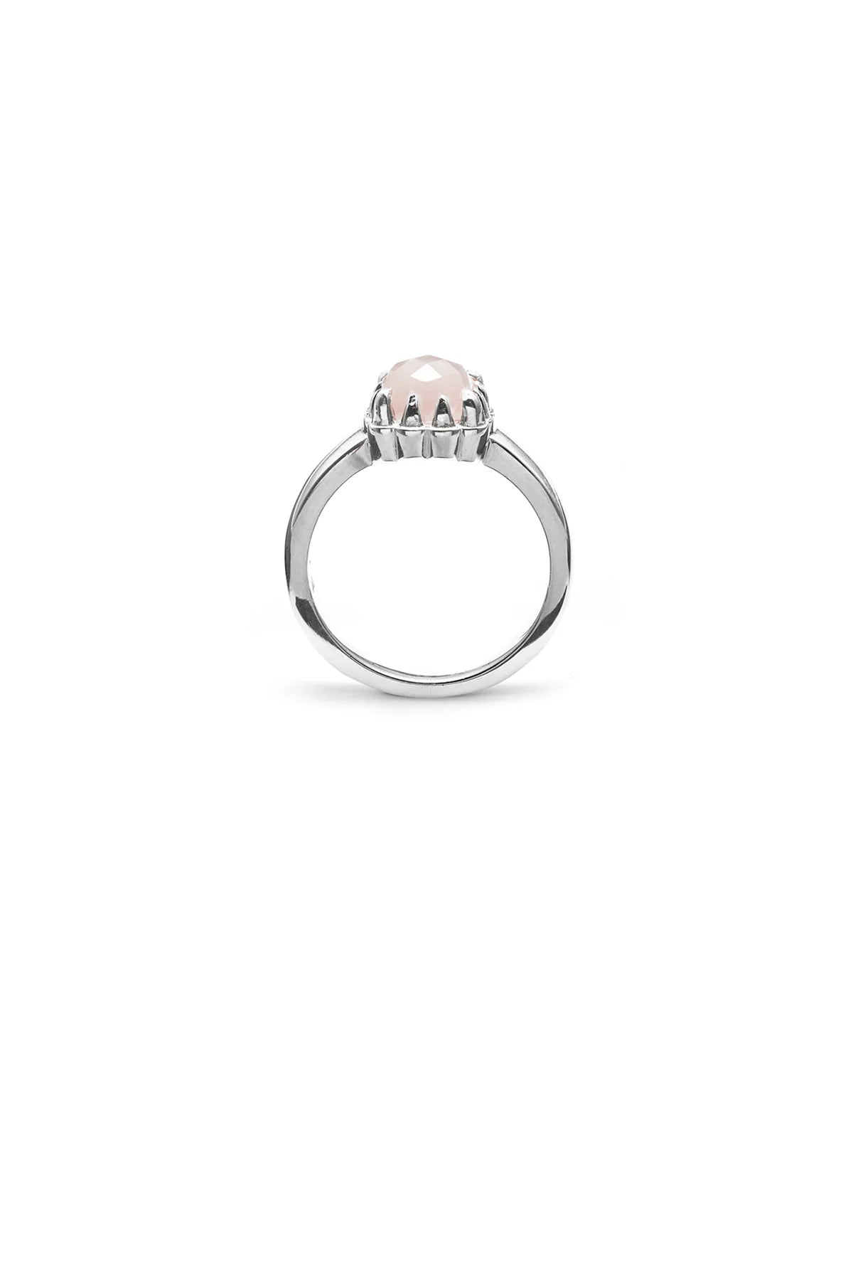 BABY CLAW RING ROSE QUARTZ