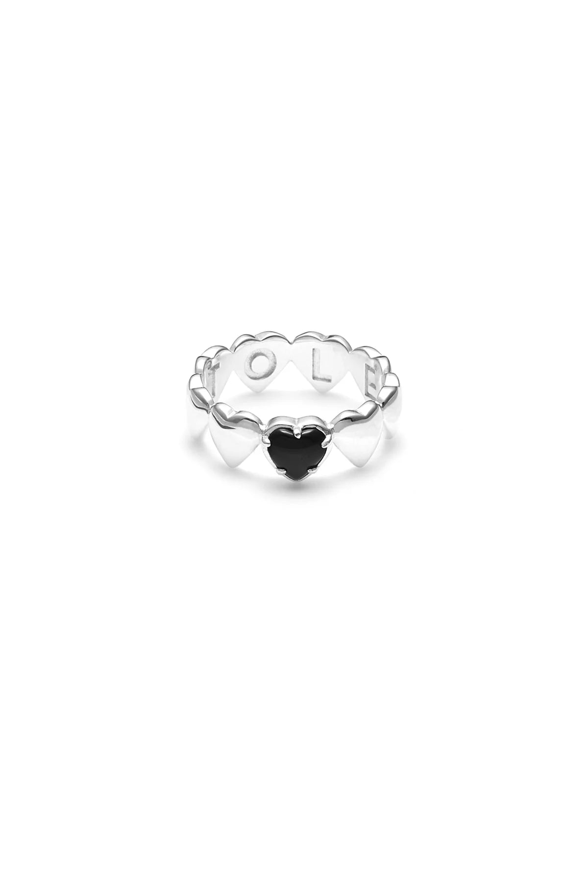 BAND OF HEARTS RING ONYX