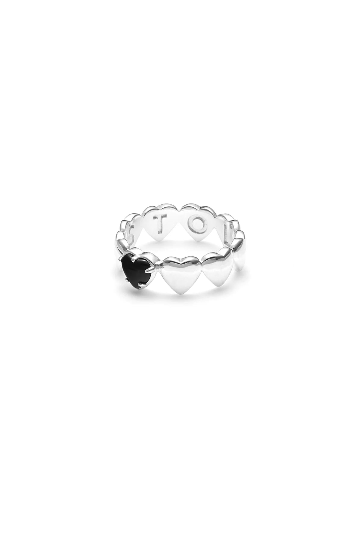 BAND OF HEARTS RING ONYX