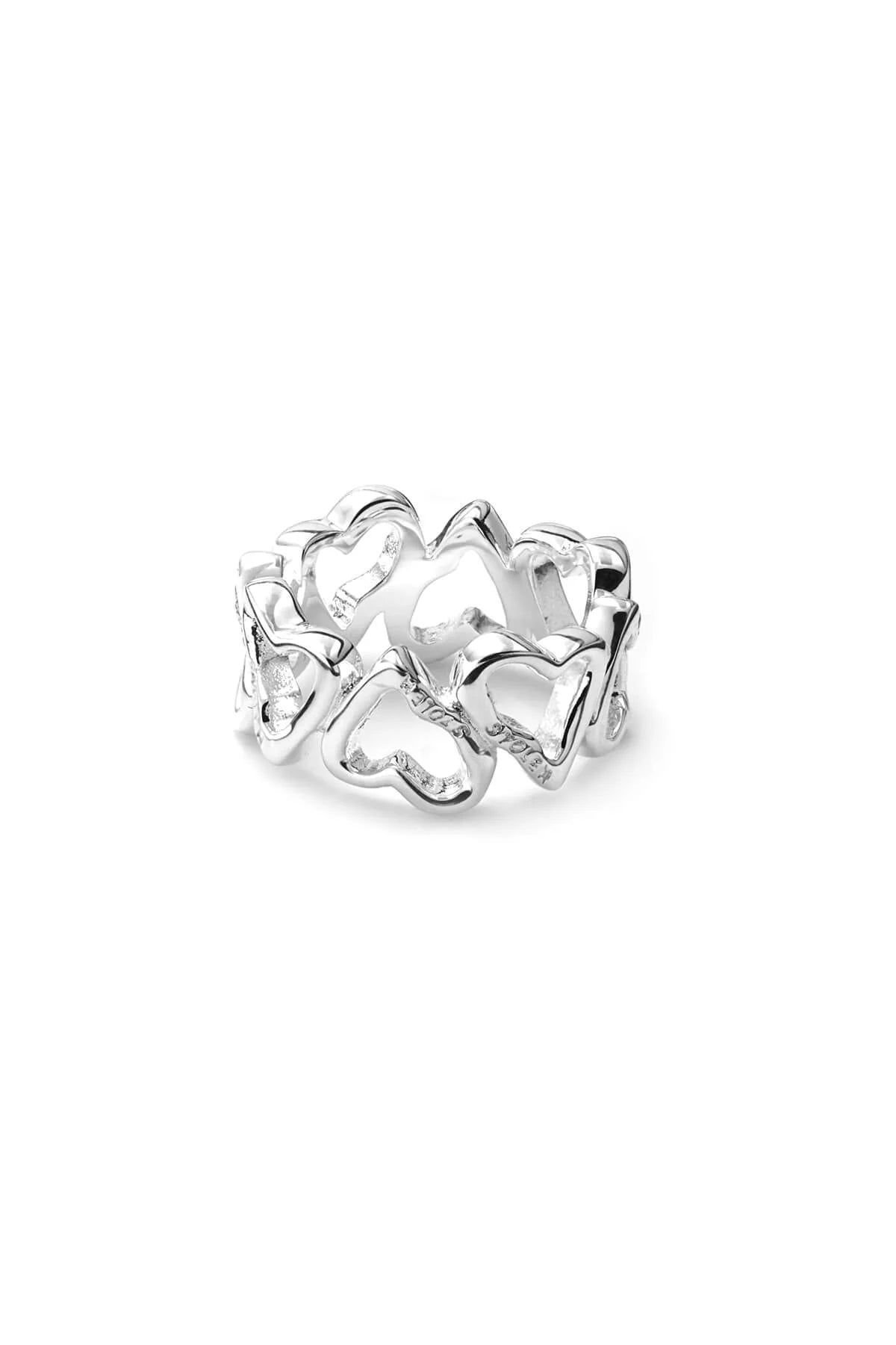 BAND OF MELTED HEARTS RING