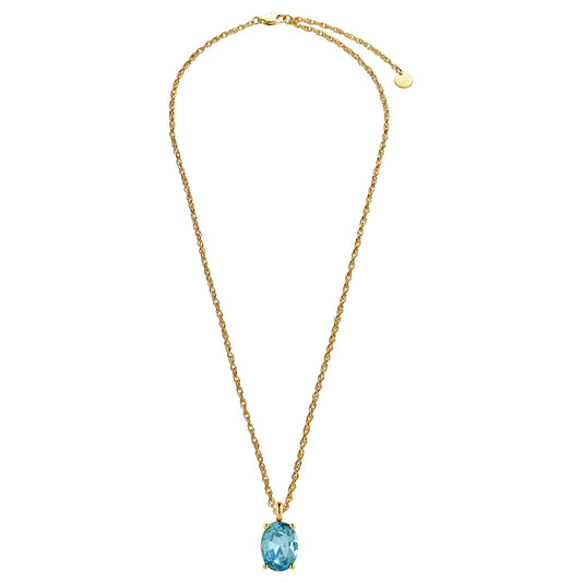 BARGA SHINY GOLD AQUA NECKLACE