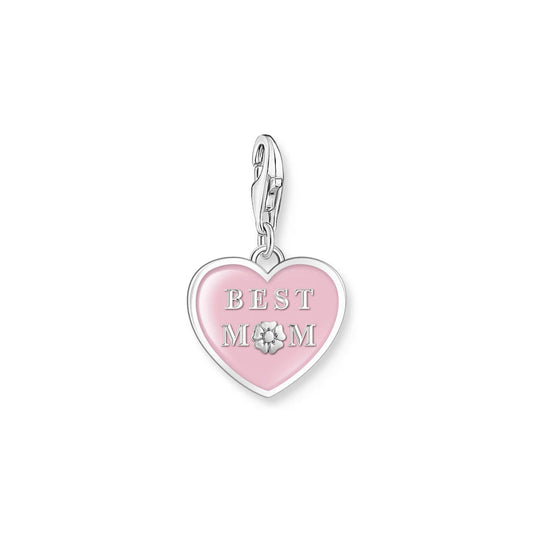 CHARM CLUB PINK BEST MOM HEART CHARM