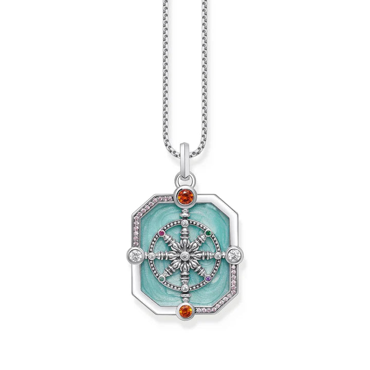 COSMIC BLUE KARMA WHEEL PENDANT