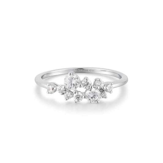 CHIC FLOWER CLUSTER PAVE RING