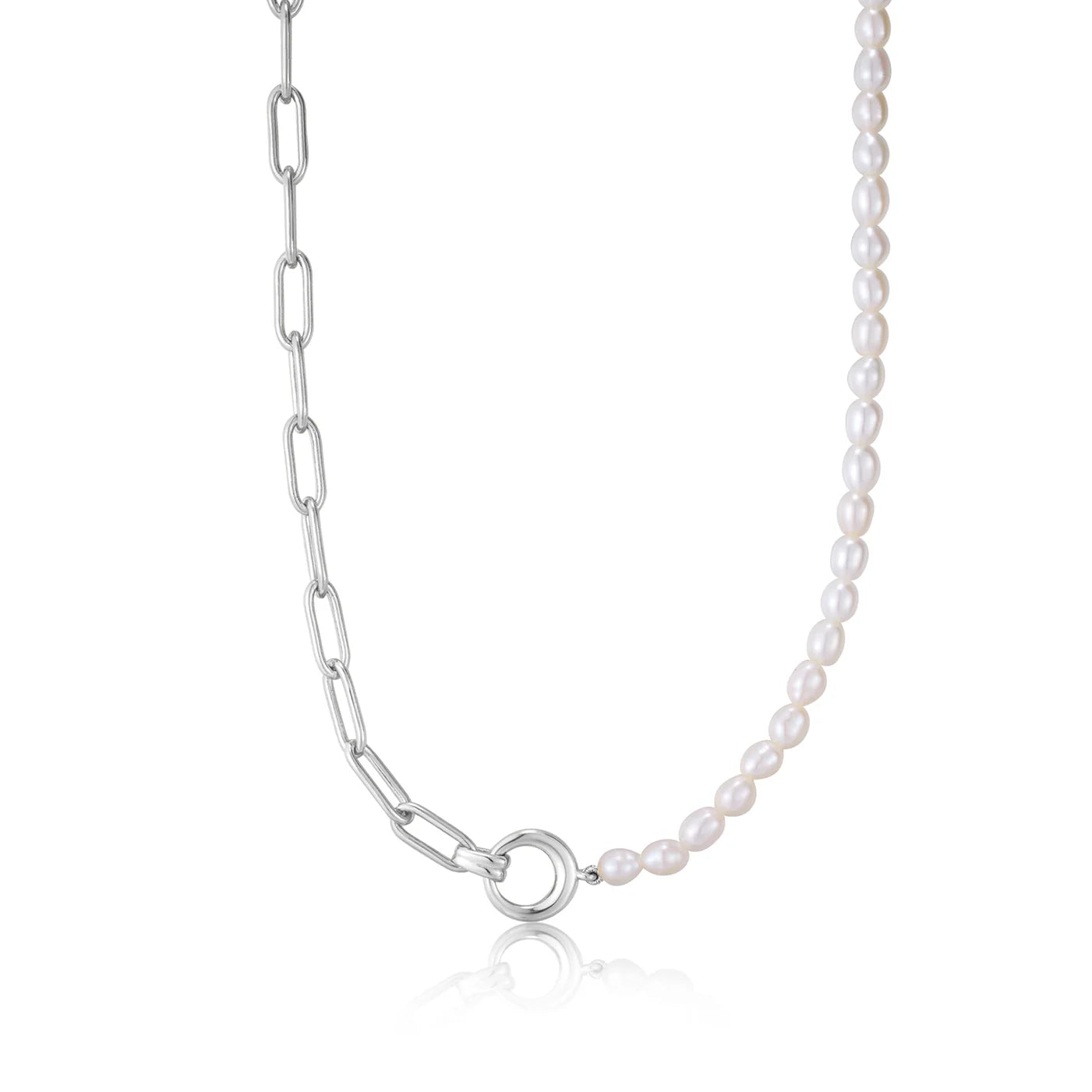 PEARL CHUNKY LINK CHAIN NECKLACE