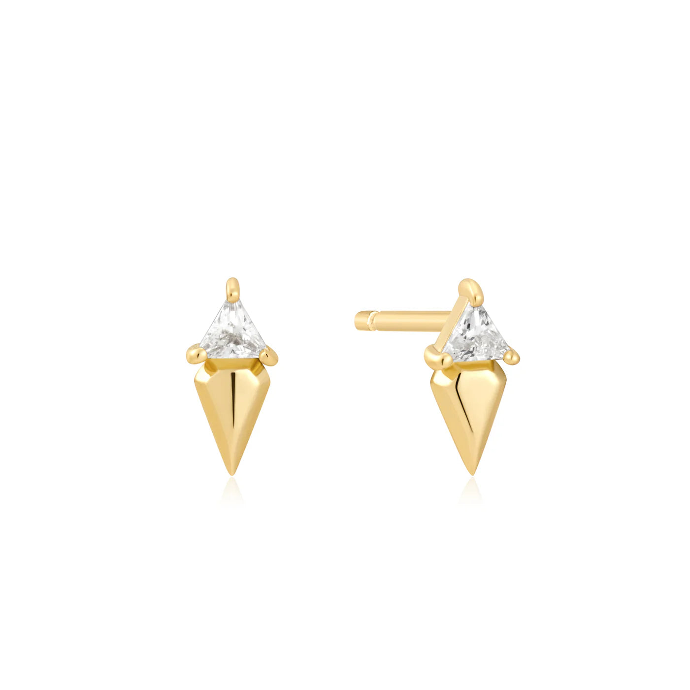 SUNSHINE TRIANGLE CUBIC GEOMETRIC STUD EAR JACKET