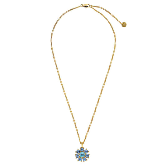 DELISE SHINY GOLD LIGHT BLUE/AQUA NECKLACE