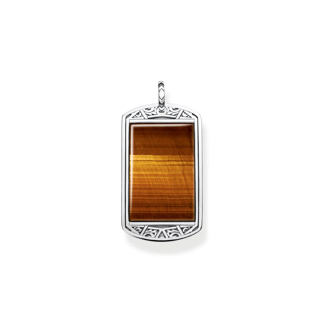 REBEL TIGERS EYE DOG TAG PENDANT