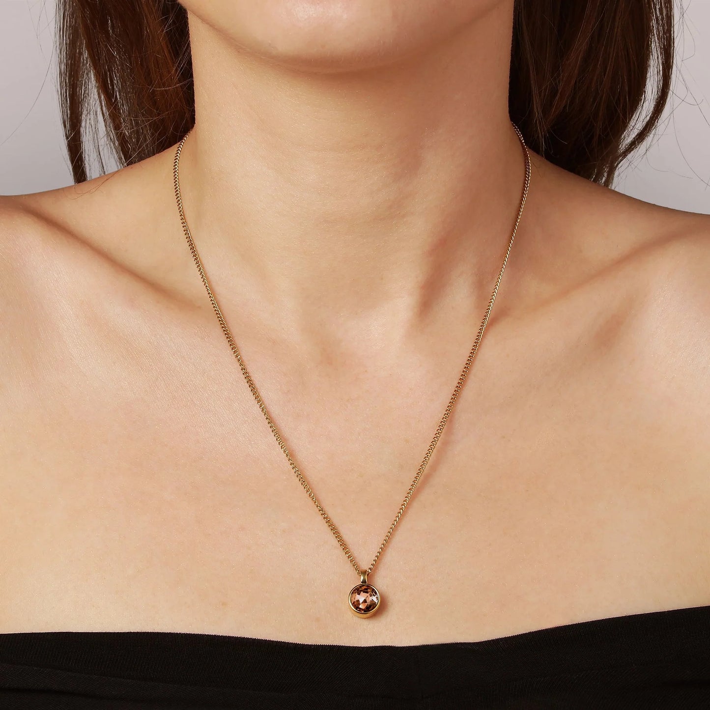 ETTE SHINY GOLD BROWN NECKLACE