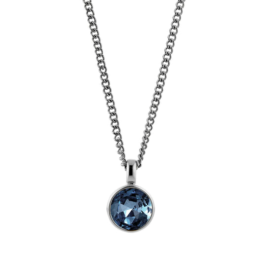 ETTE SHINY SILVER ROYAL BLUE NECKLACE