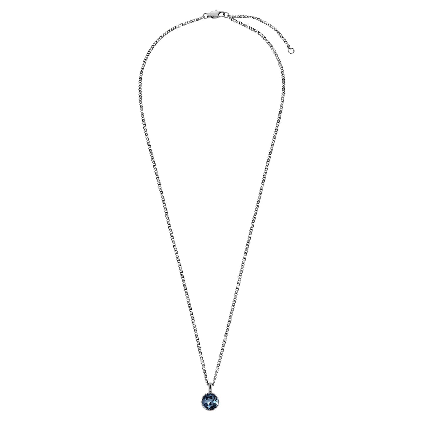 ETTE SHINY SILVER ROYAL BLUE NECKLACE