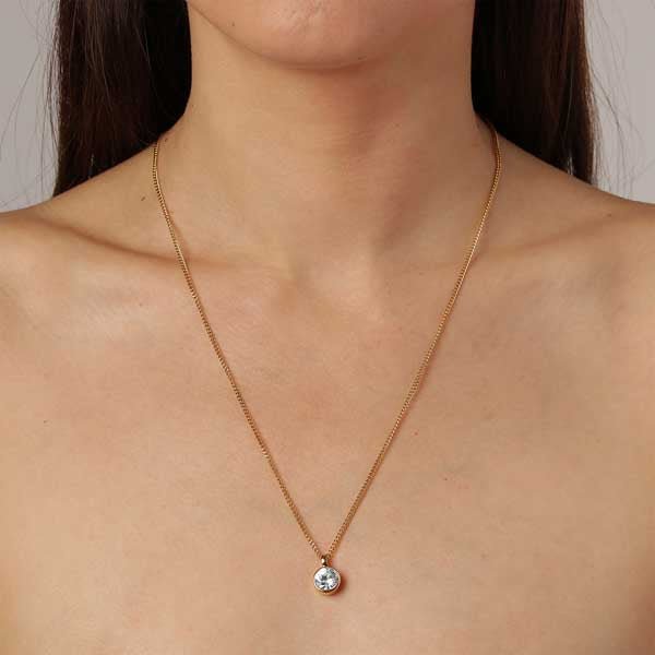 ETTE SHINY GOLD CRYSTAL NECKLACE