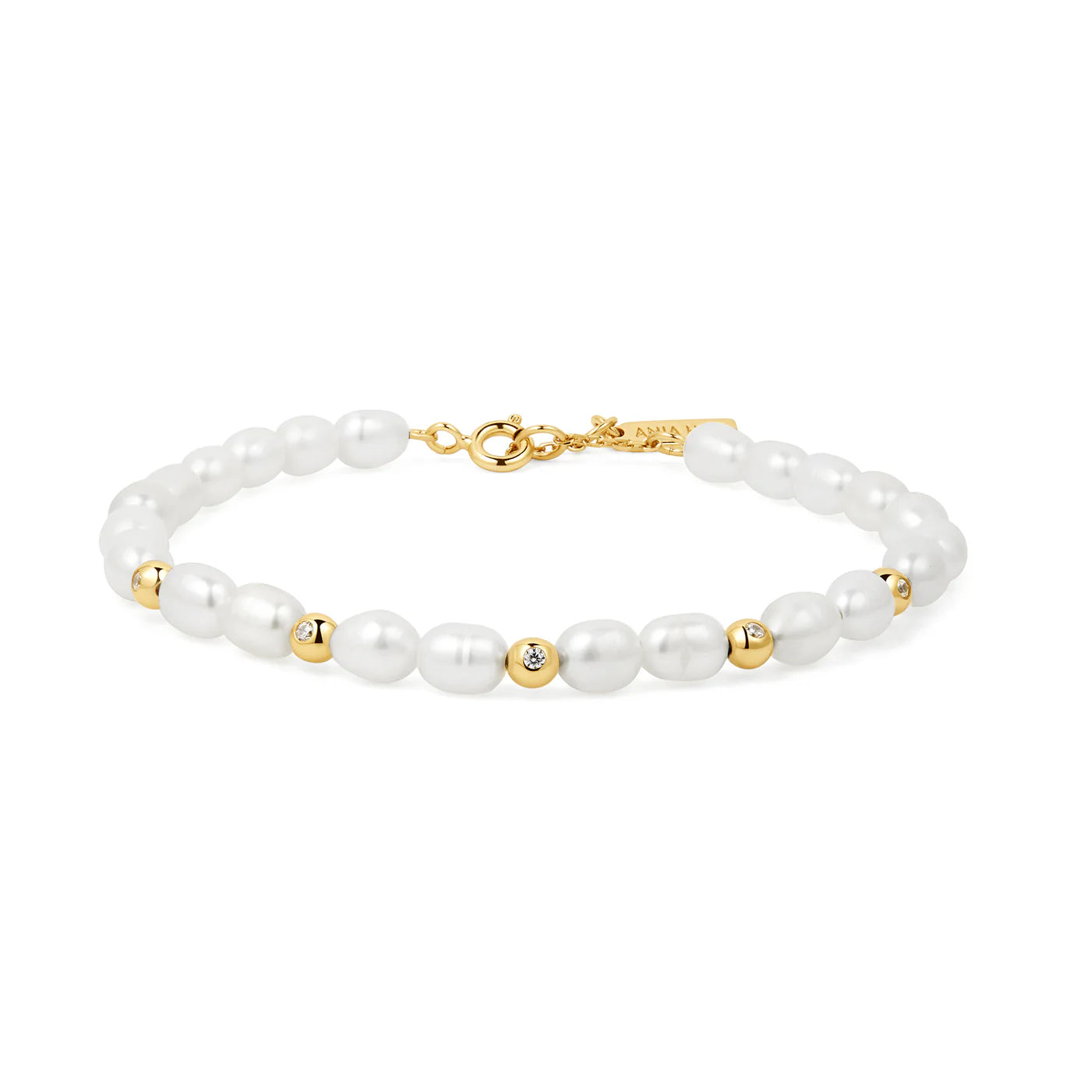 FRESHWATER PEARL & BEZEL SET BRACELET