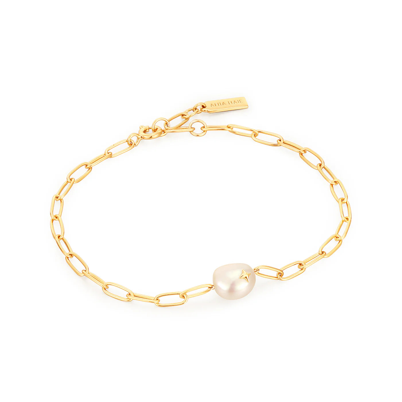 PEARL SINGLE SPARKLE CHUNKY CHAIN BRACELET