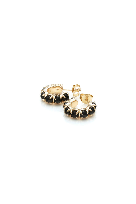 HALO CLUSTER EARRINGS ONYX