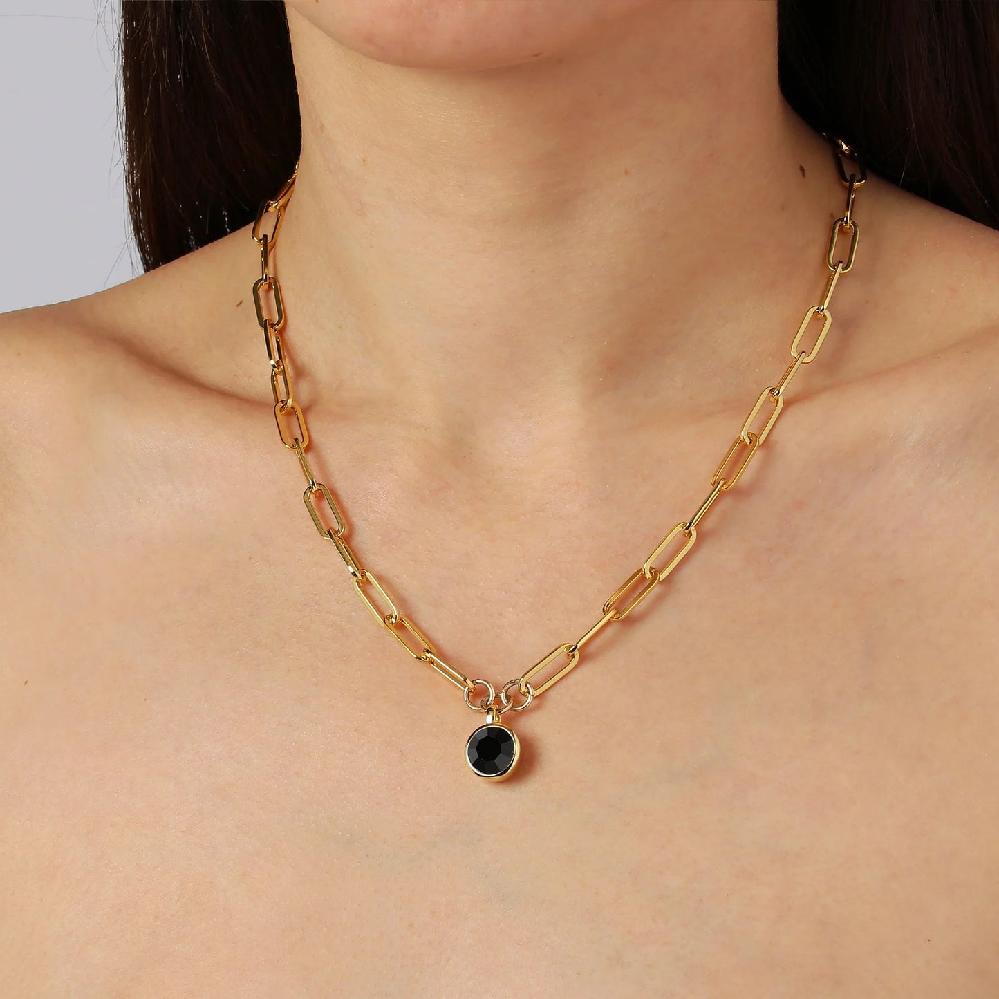 LISANNA GOLD BLACK NECKLACE