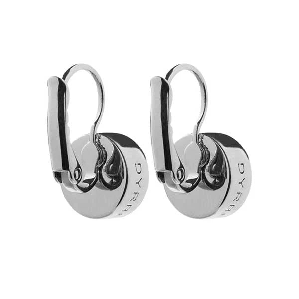 LOUISE SHINY SILVER GREY EARRINGS