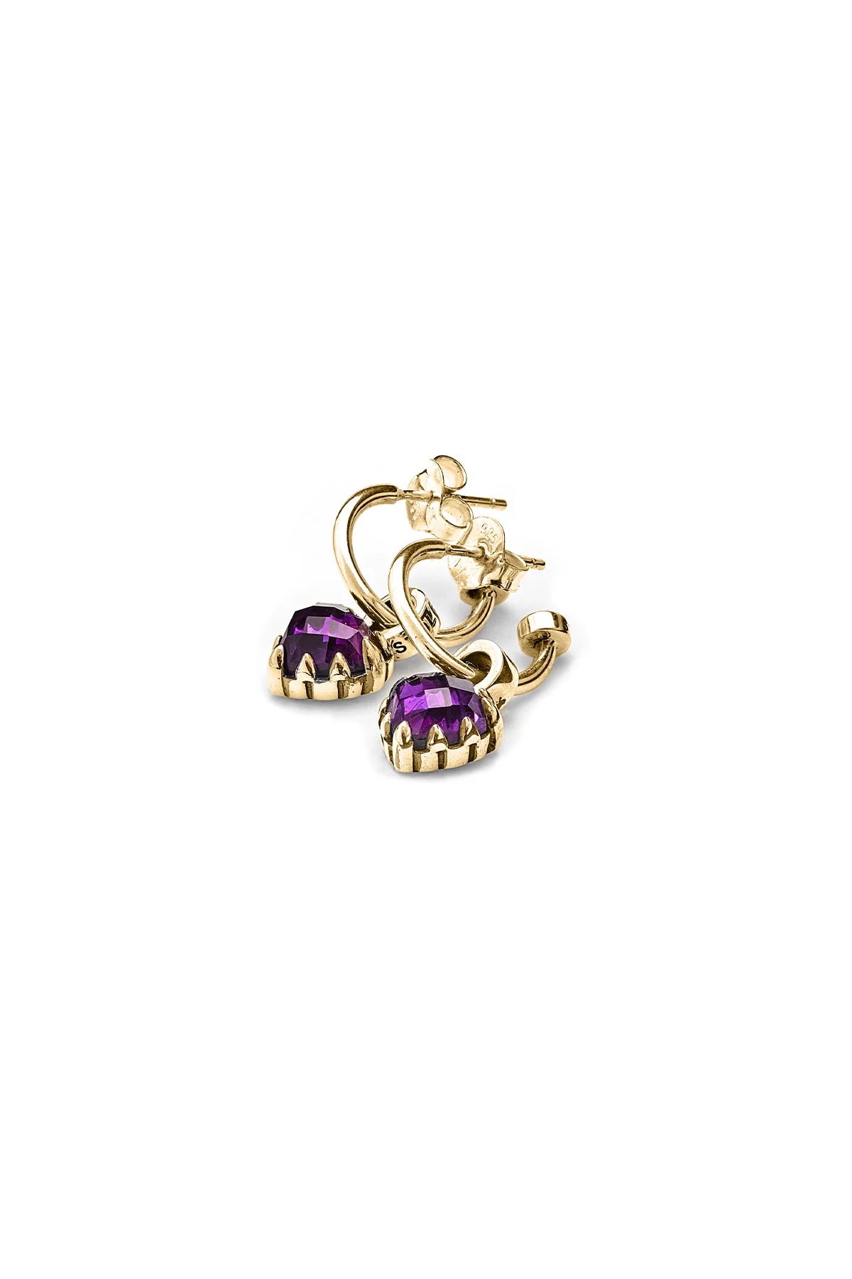 LOVE ANCHOR EARRINGS AMETHYST