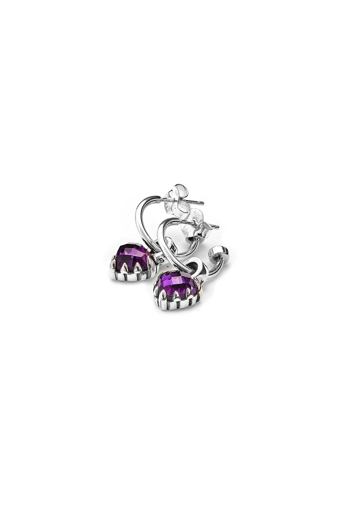 LOVE ANCHOR EARRINGS AMETHYST