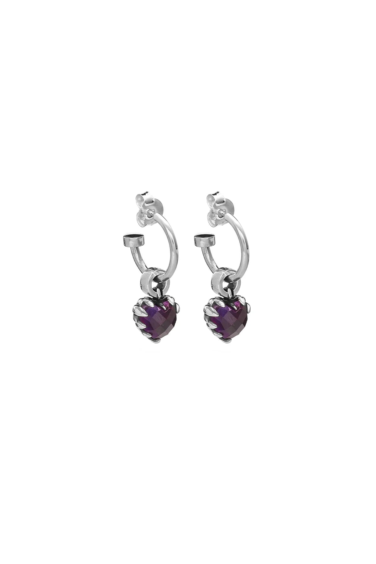 LOVE ANCHOR EARRINGS AMETHYST