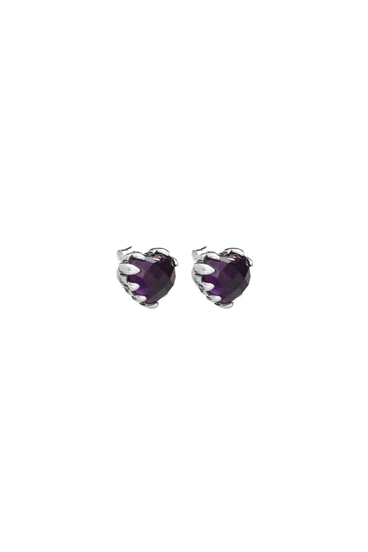 LOVE CLAW EARRINGS AMETHYST