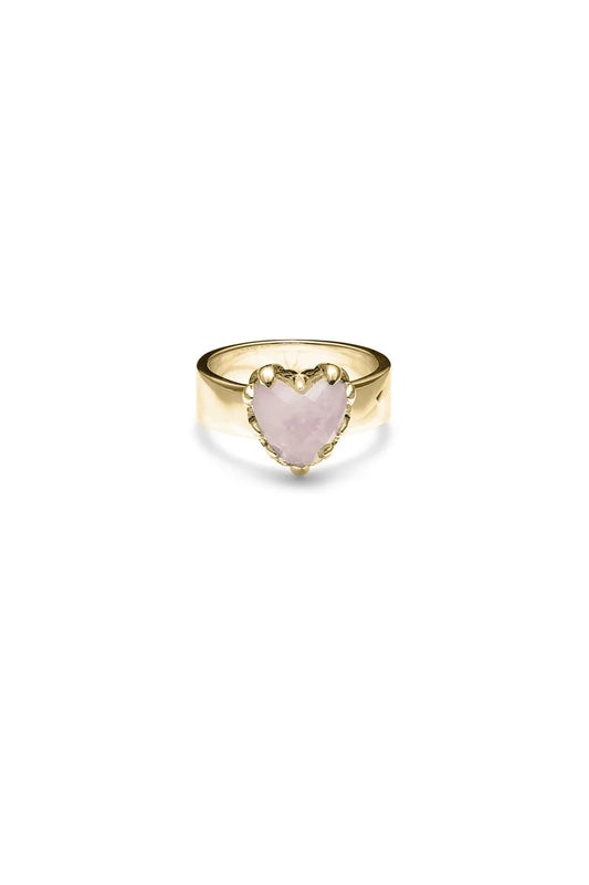 LOVE CLAW RING ROSE QUARTZ