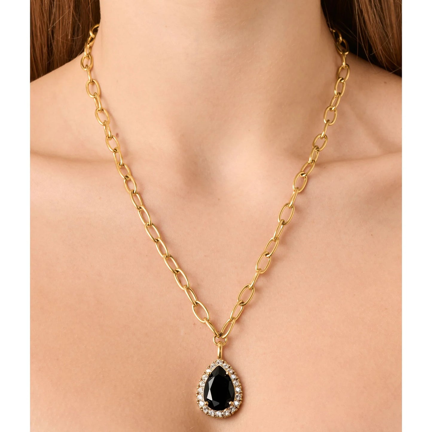 METTA SHINY GOLD BLACK/GOLDEN NECKLACE