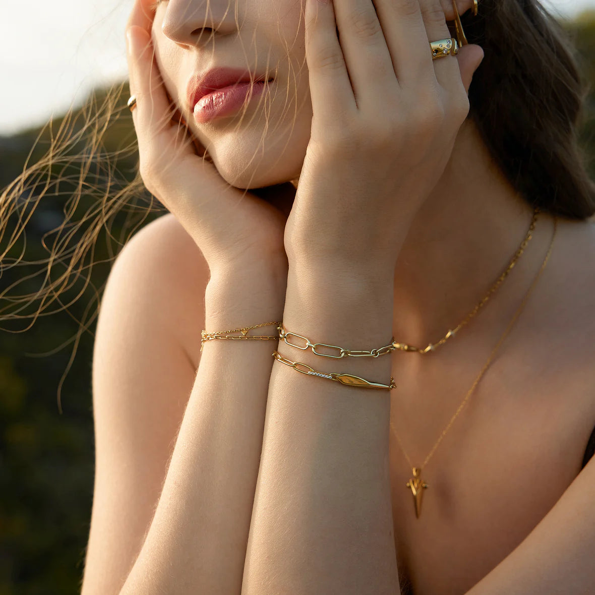 PUNK GEOMETRIC CHUNKY CHAIN BRACELET