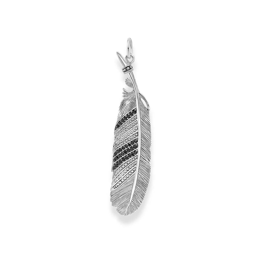 RAVEN FEATHER BLACK PENDANT