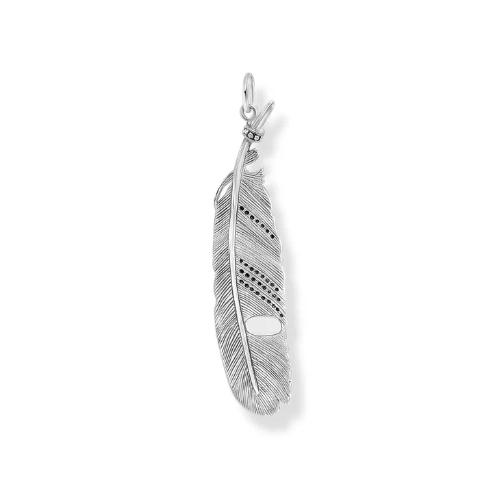 RAVEN FEATHER BLACK PENDANT