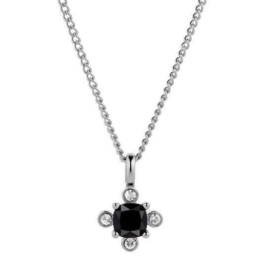 RIMINI SHINY SILVER BLACK NECKLACE