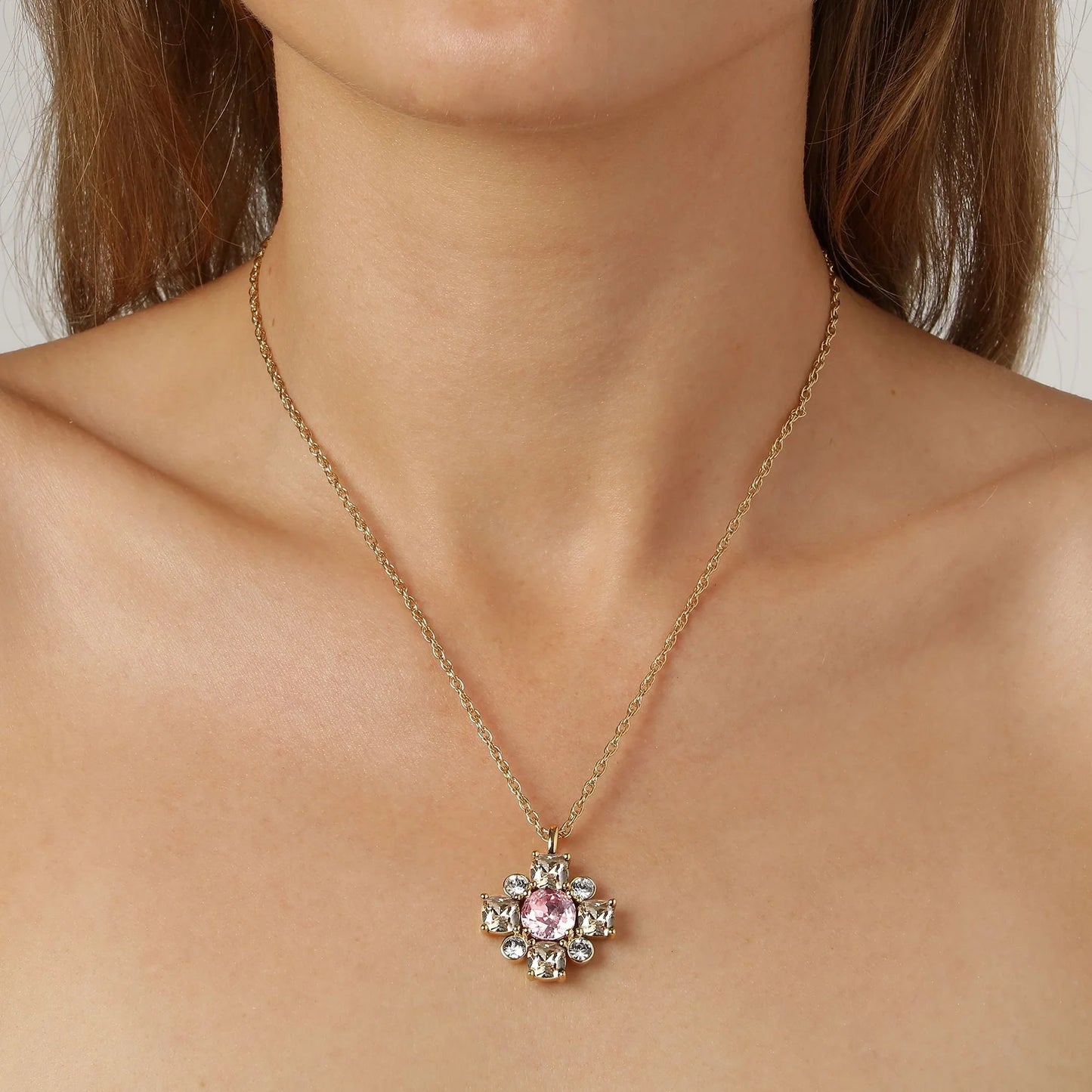 SASSI SHINY GOLD GOLDEN/ROSE NECKLACE