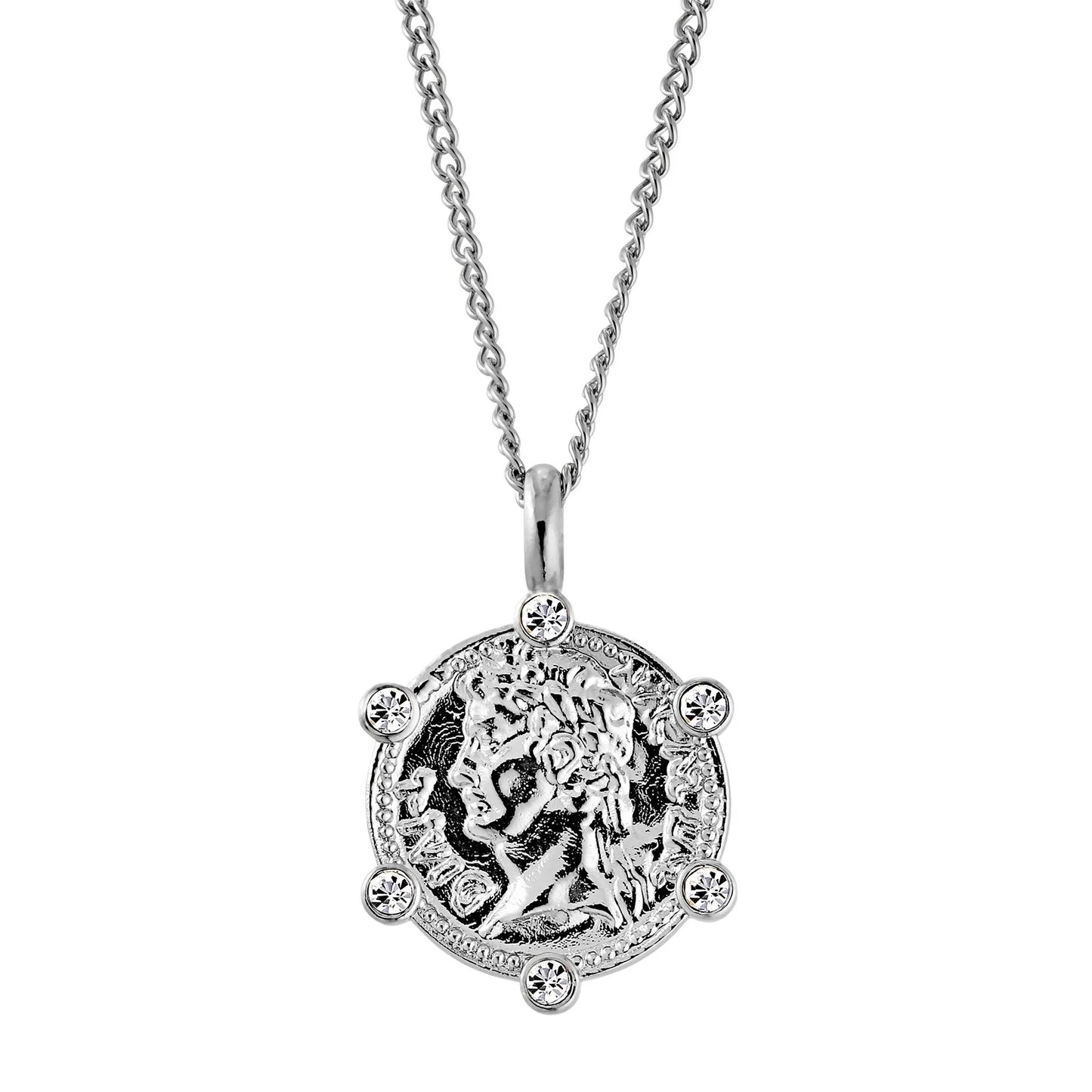 SIENA SHINY SILVER CRYSTAL NECKLACE