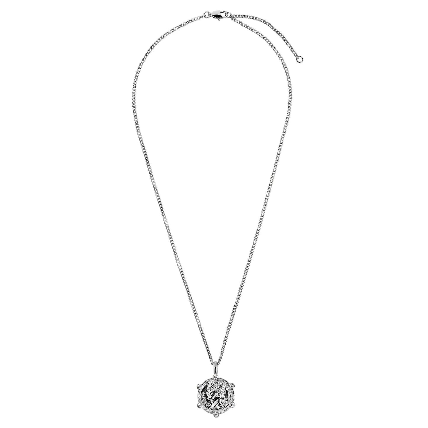 SIENA SHINY SILVER CRYSTAL NECKLACE