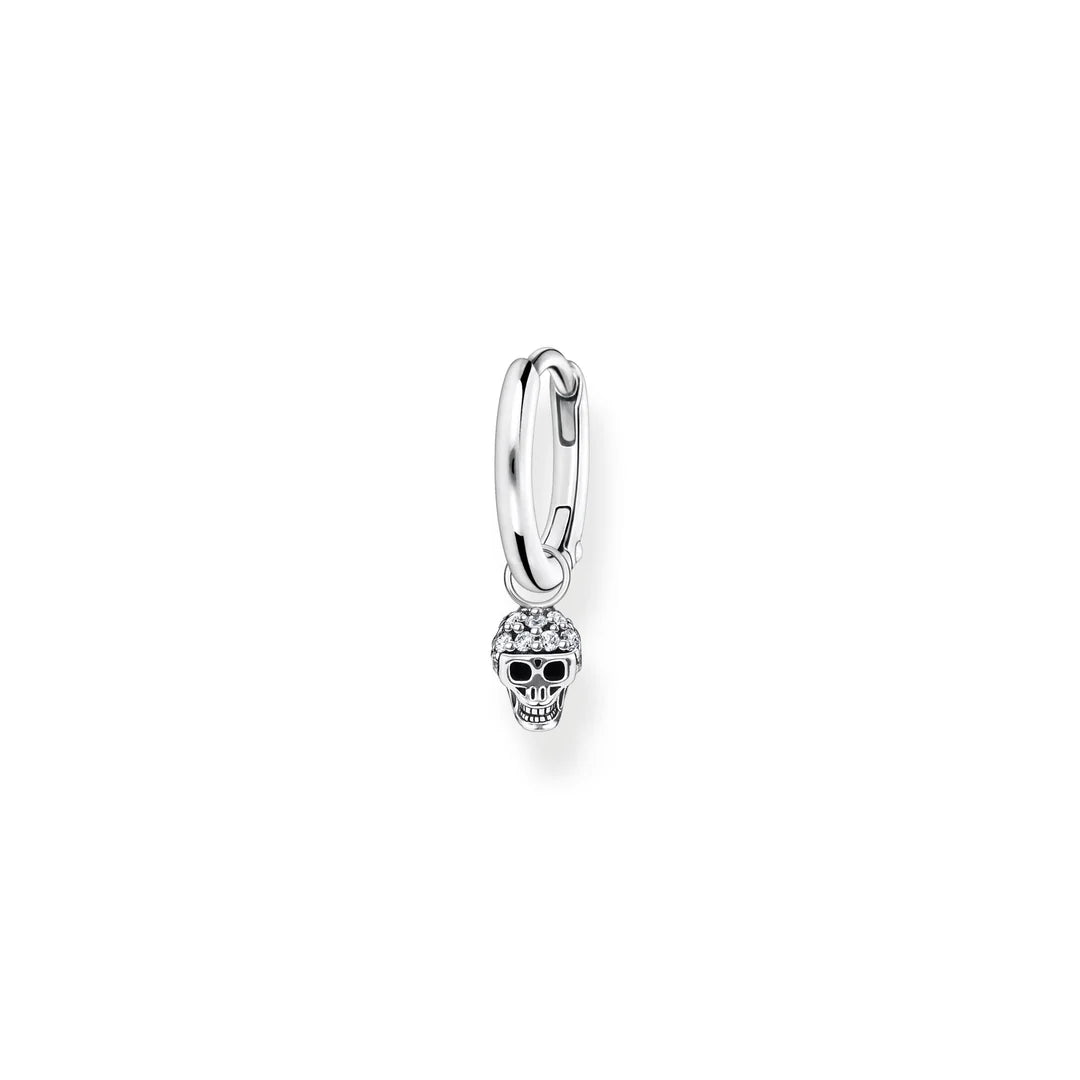 SKULL SINGLE HOOP EARRING