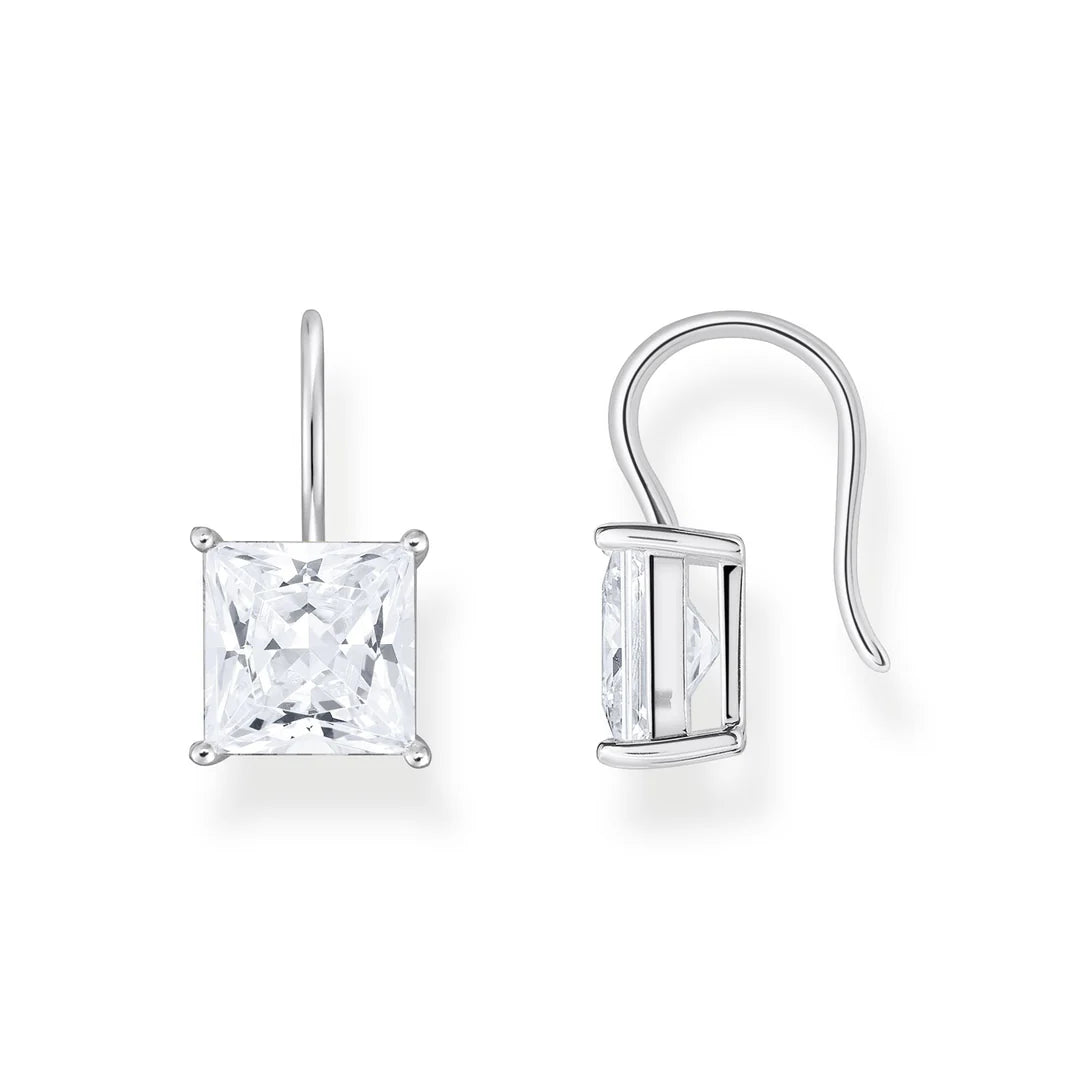 SPARKLING SQUARE HOOK EARRINGS