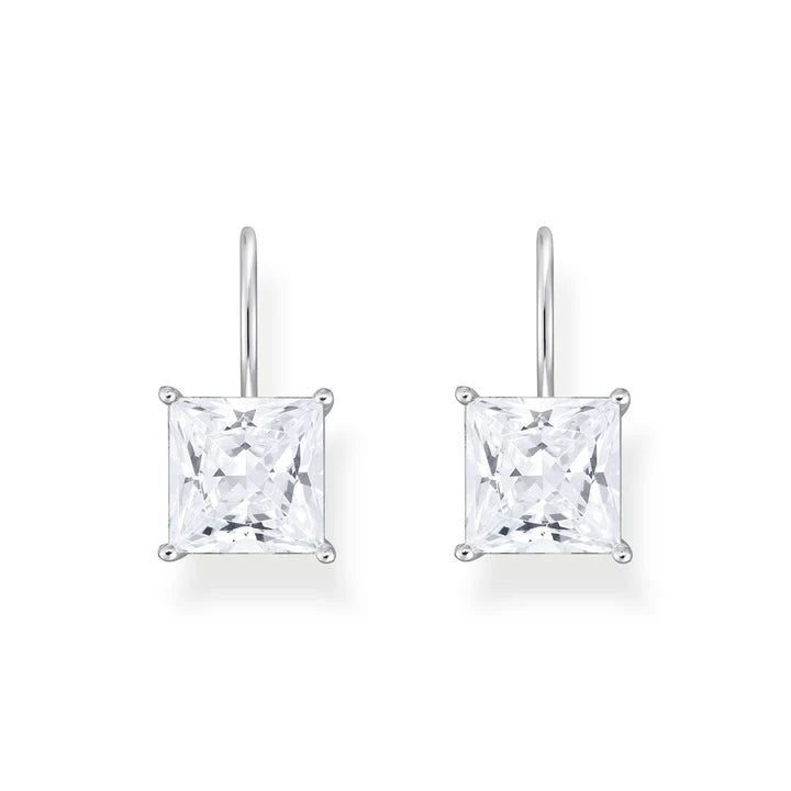 SPARKLING SQUARE HOOK EARRINGS