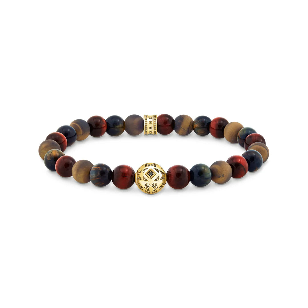 REBEL WOLF TIGERS EYE BEAD BRACELET