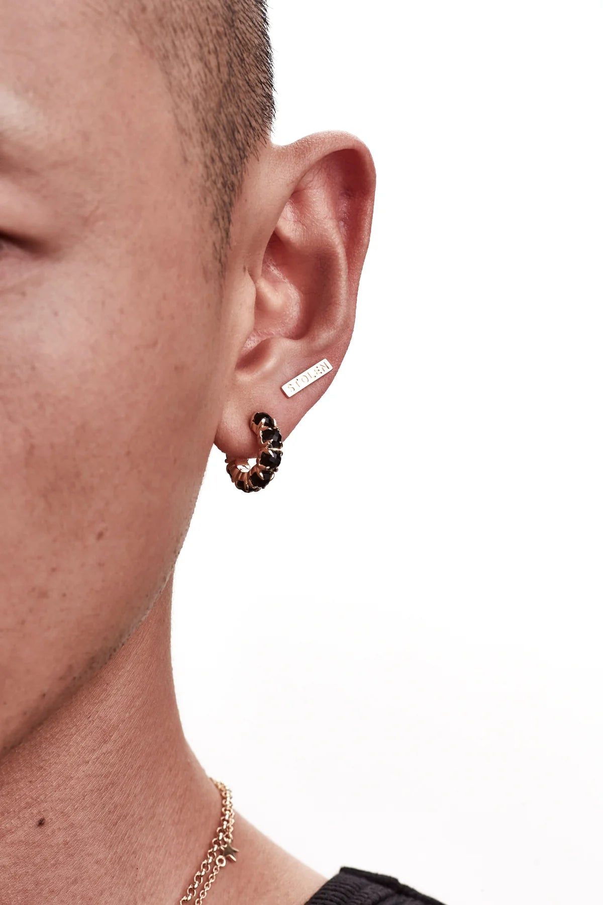 TINY STOLEN BAR EARRINGS