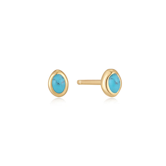 TURQUOISE WAVE STUD EARRINGS