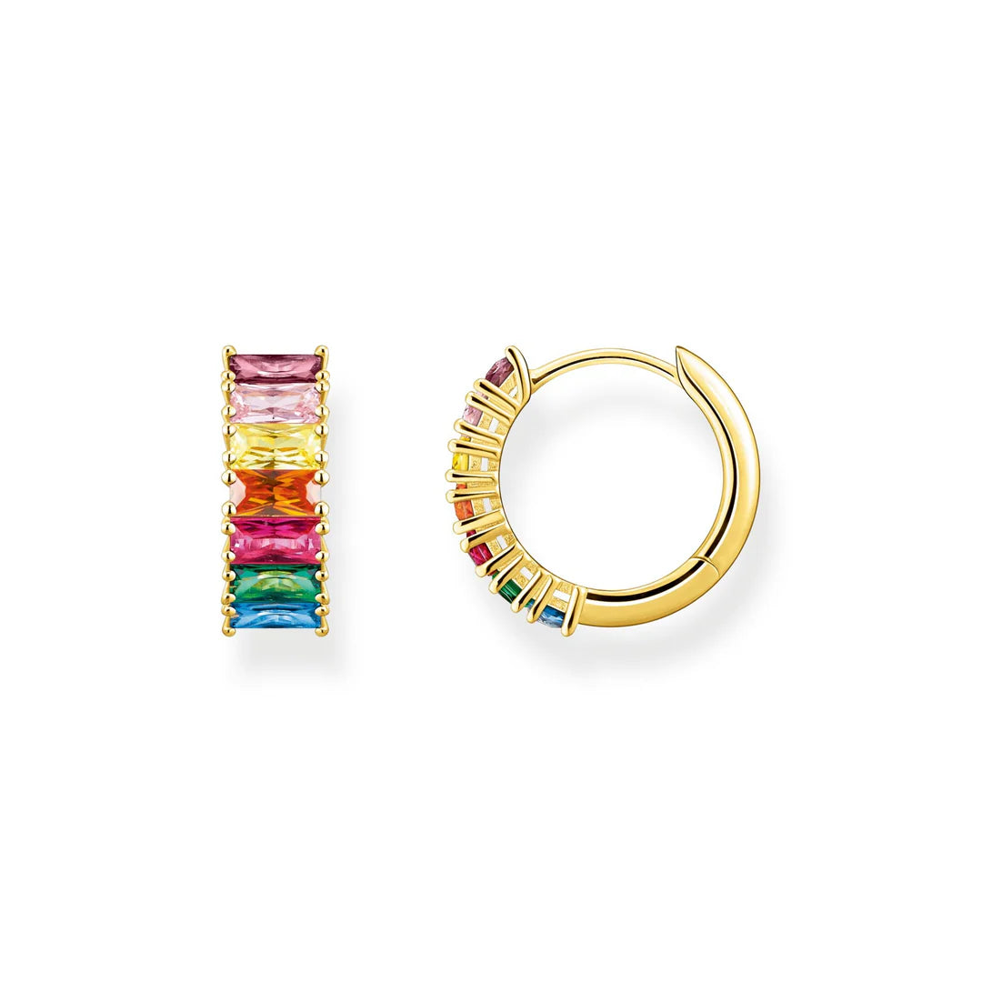 HERITAGE WIDE BAGUETTE CZ HOOP EARRINGS