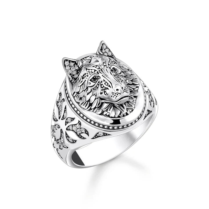 REBEL WOLF SIGNET RING