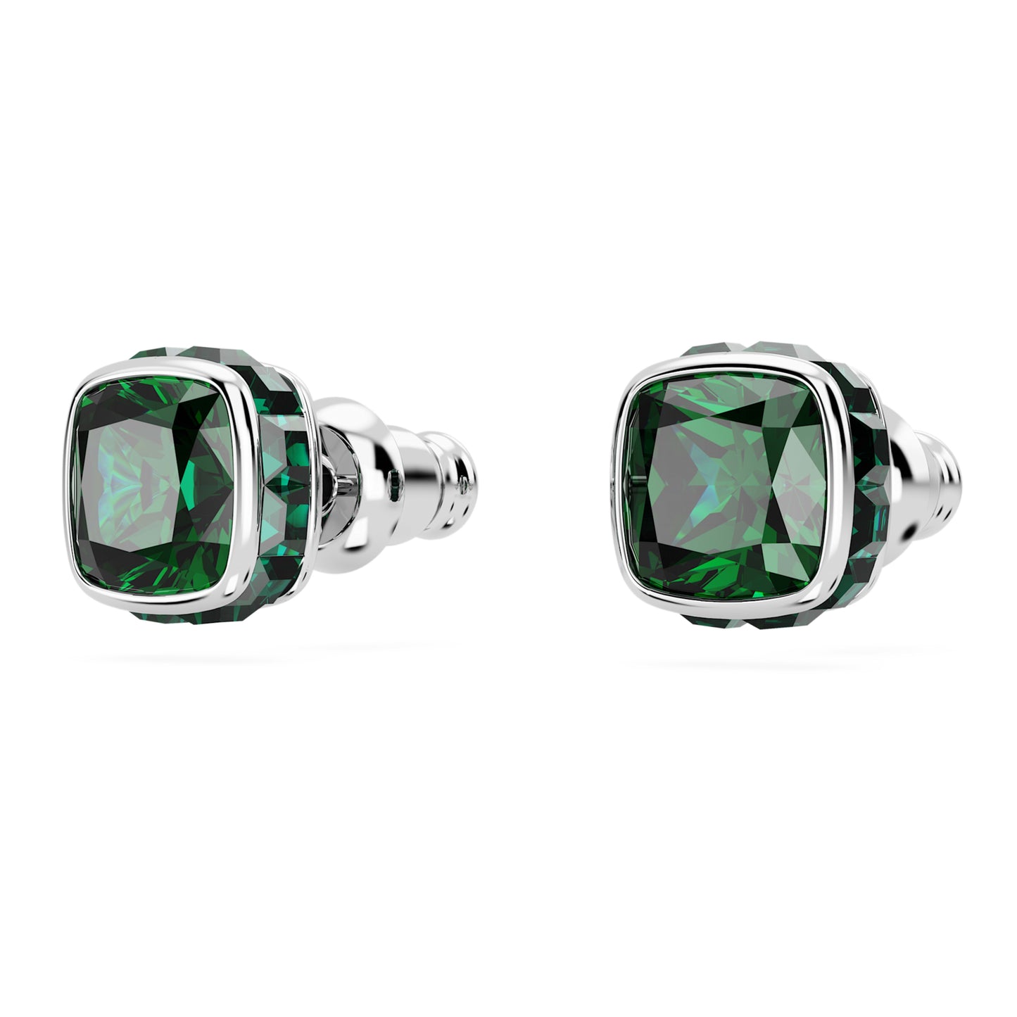 BIRTHSTONE STUD EARRINGS MAY - GREEN, RHODIUM