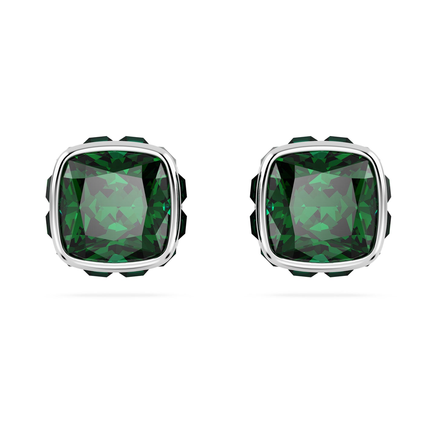 BIRTHSTONE STUD EARRINGS MAY - GREEN, RHODIUM