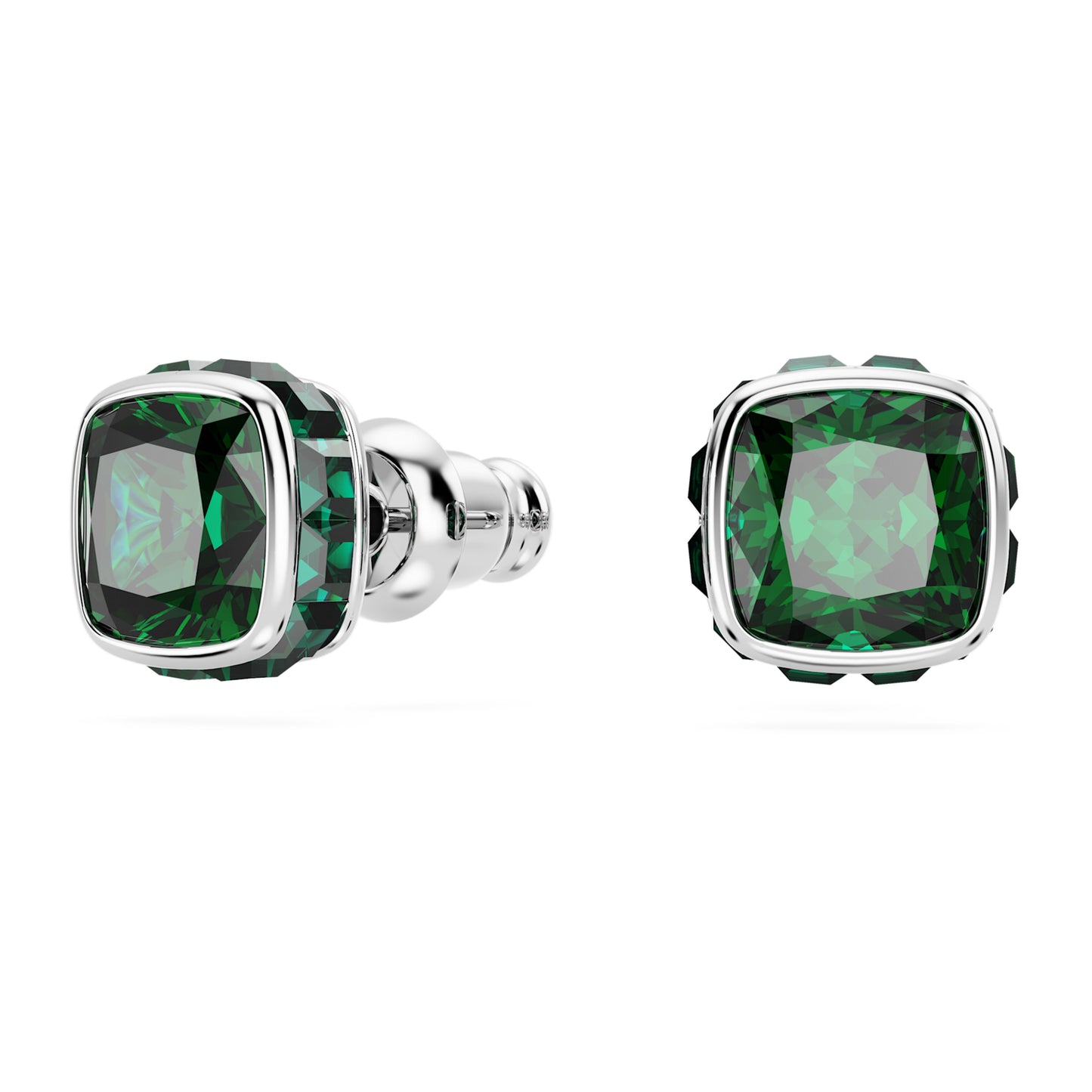 BIRTHSTONE STUD EARRINGS MAY - GREEN, RHODIUM