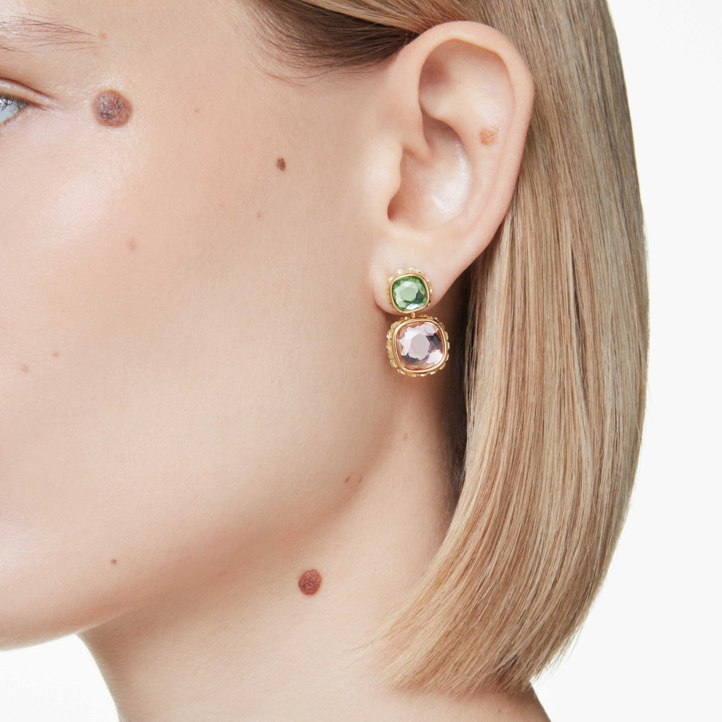 CHROMA DROP EARRINGS - MULTI-COLOURED, GOLD