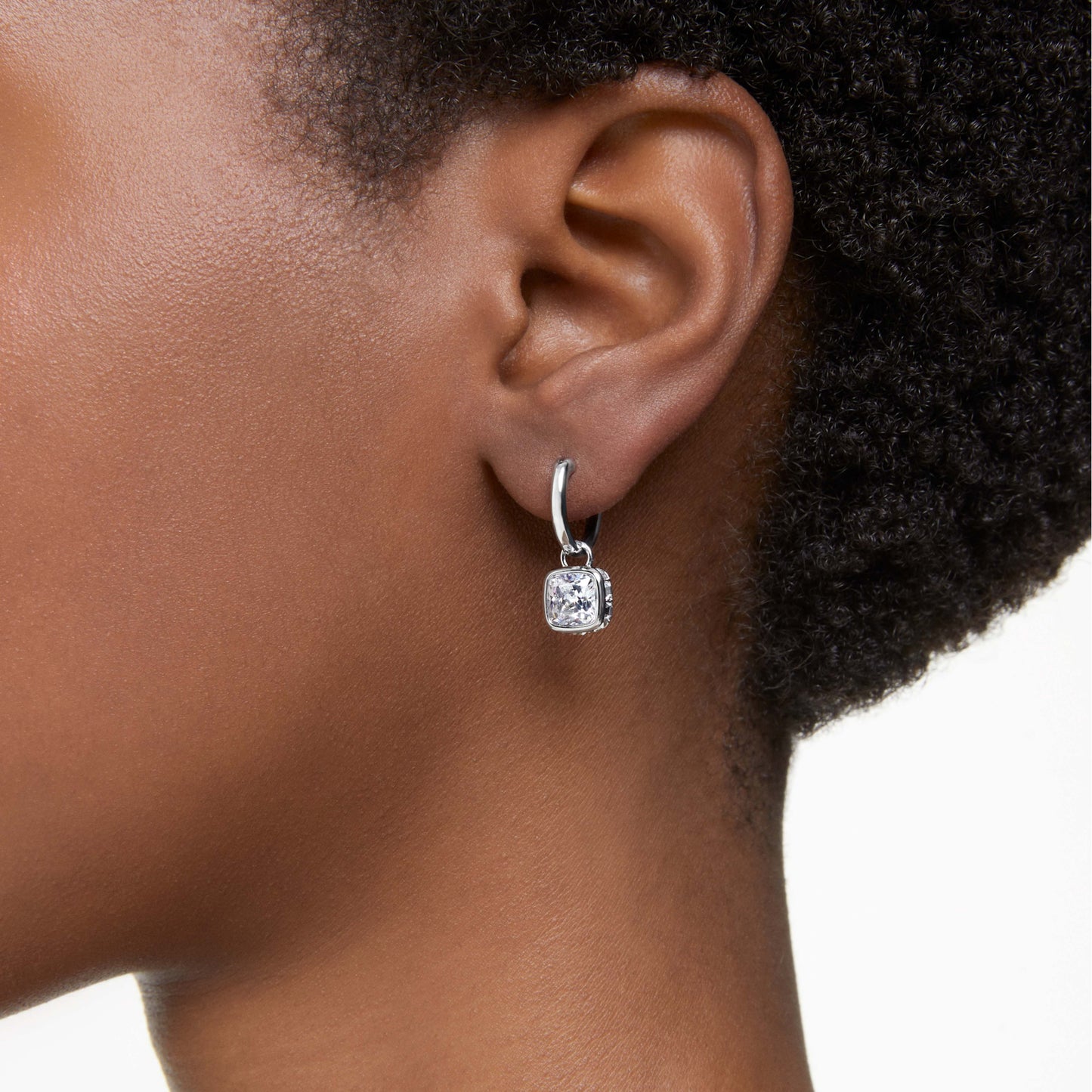 CHROMA DROP EARRINGS - WHITE, RHODIUM