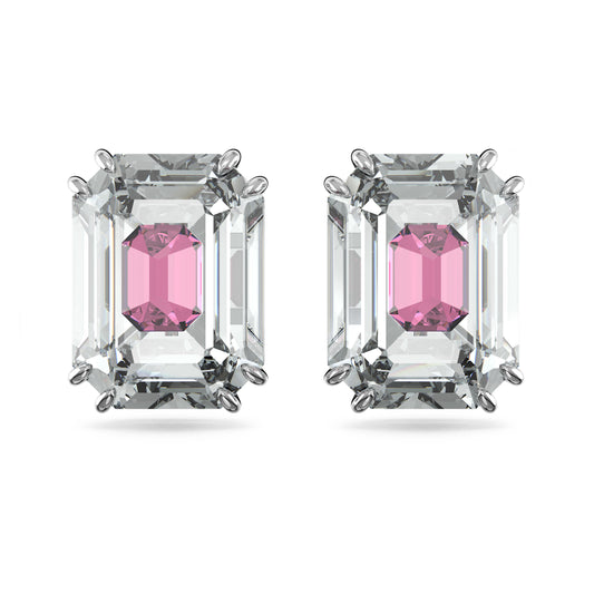 CHROMA STUD EARRINGS - PINK, RHODIUM